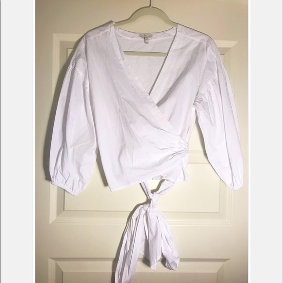 Joie Tops - Joie White Hausu Poplin Wrap Top in Size Small